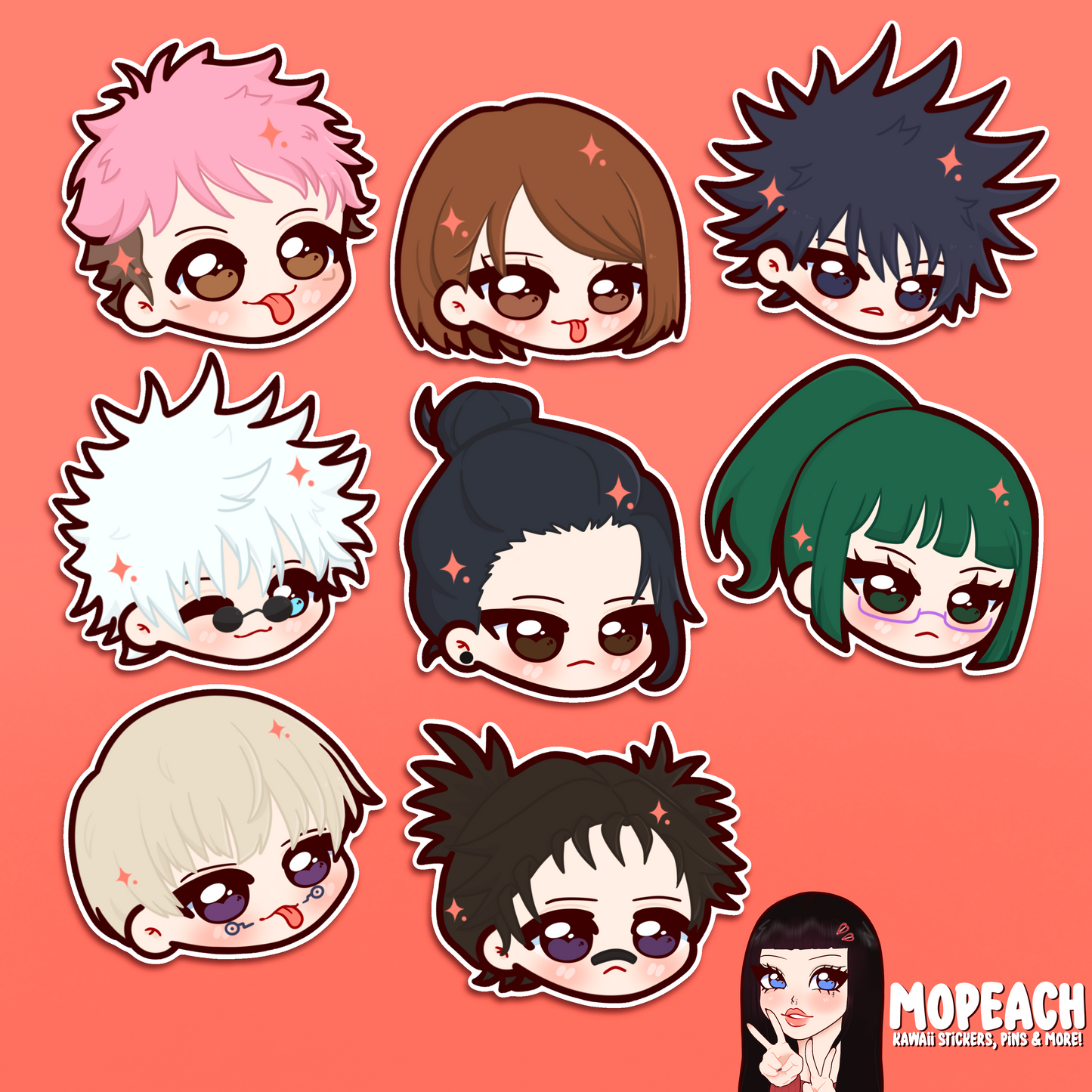 Curse Sorcerers Chibi Stickers