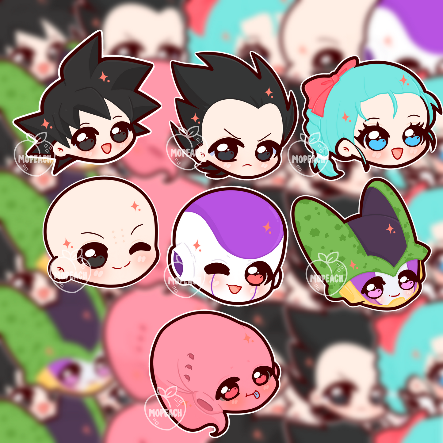 Saiyan Fighters Chibi Stickers