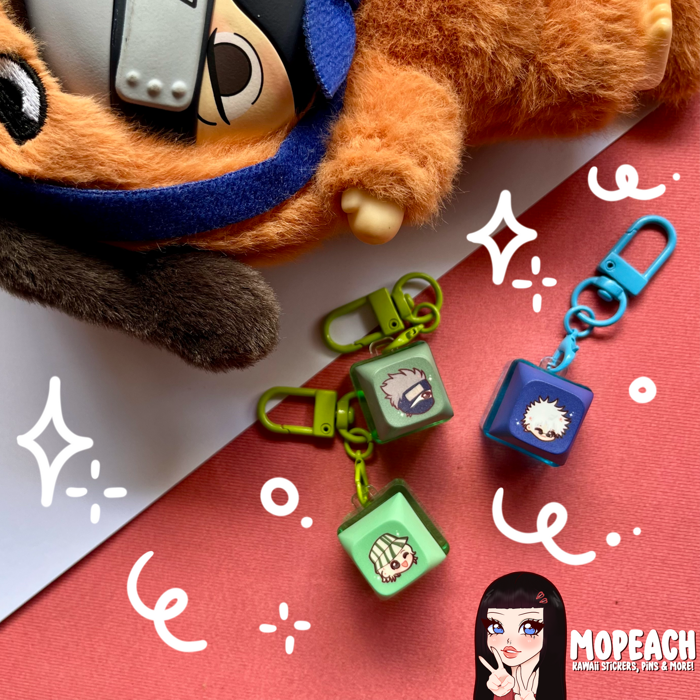 Anime Sensei Keyboard Keychains